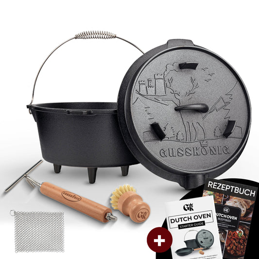 Premium Dutch Oven Eingebrannt – Schmortopf
