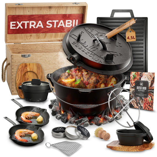 Dutch Oven Set – Ideal für Grillen, Braten & Schmoren