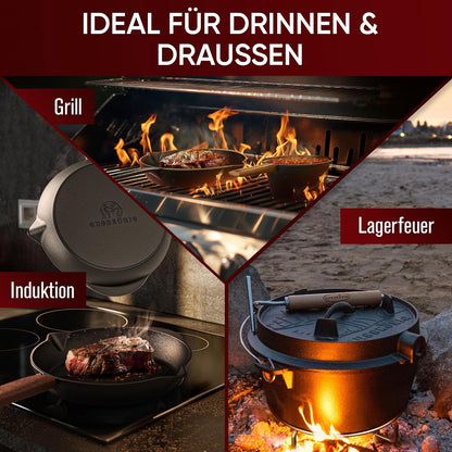 GUSSKÖNIG Topf-Set GUSSKÖNIG Dutch oven Set 8,10,13 -tlg : Braten, Grillen & Schmoren