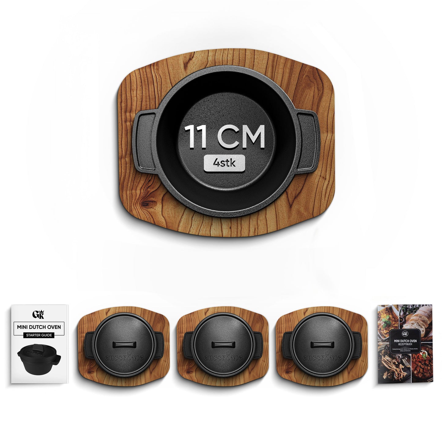 Dutch Oven Set Mini- 300ml Gusseisen Mini Topf mit Deckel