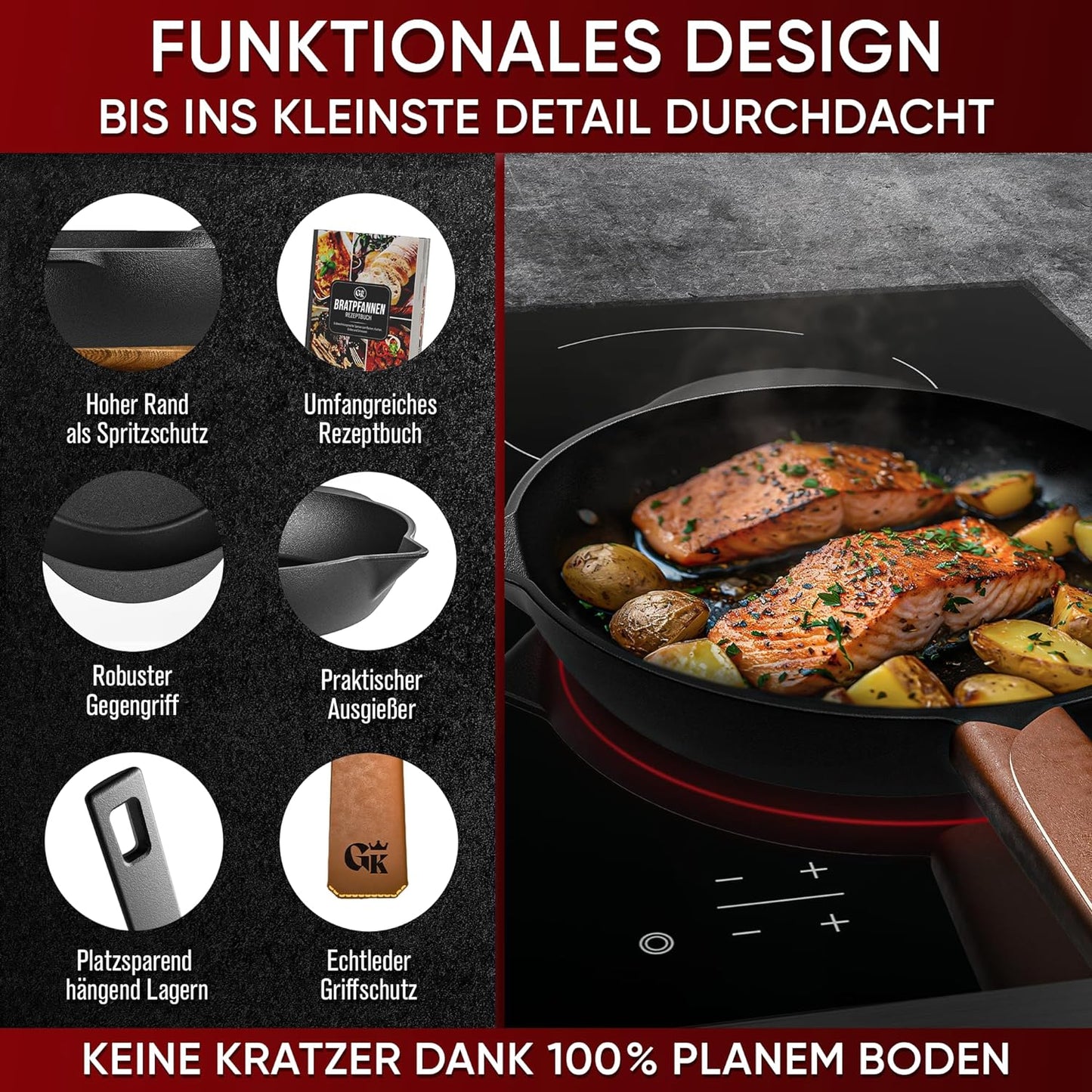 GUSSKÖNIG Topf-Set GUSSKÖNIG Dutch oven Set 8,10,13 -tlg : Braten, Grillen & Schmoren