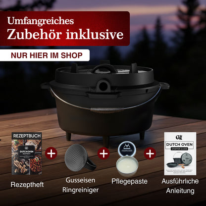 GUSSKÖNIG Dutch OvenMit Füßen+SchrubberGusskönig