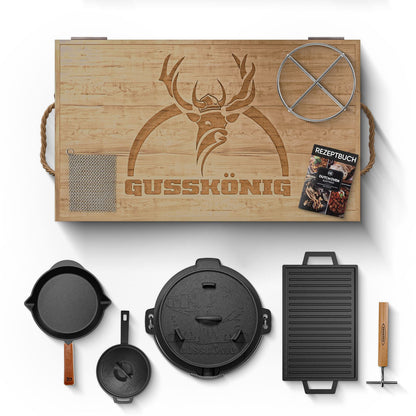 Gusseisen Topf-Set – Ideal zum Braten, Grillen & Schmoren