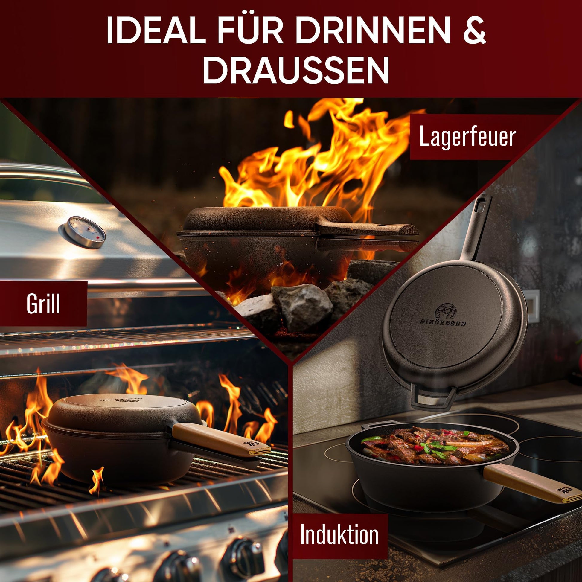 Dutch Oven 2in1Mit PflegepasteGusskönig