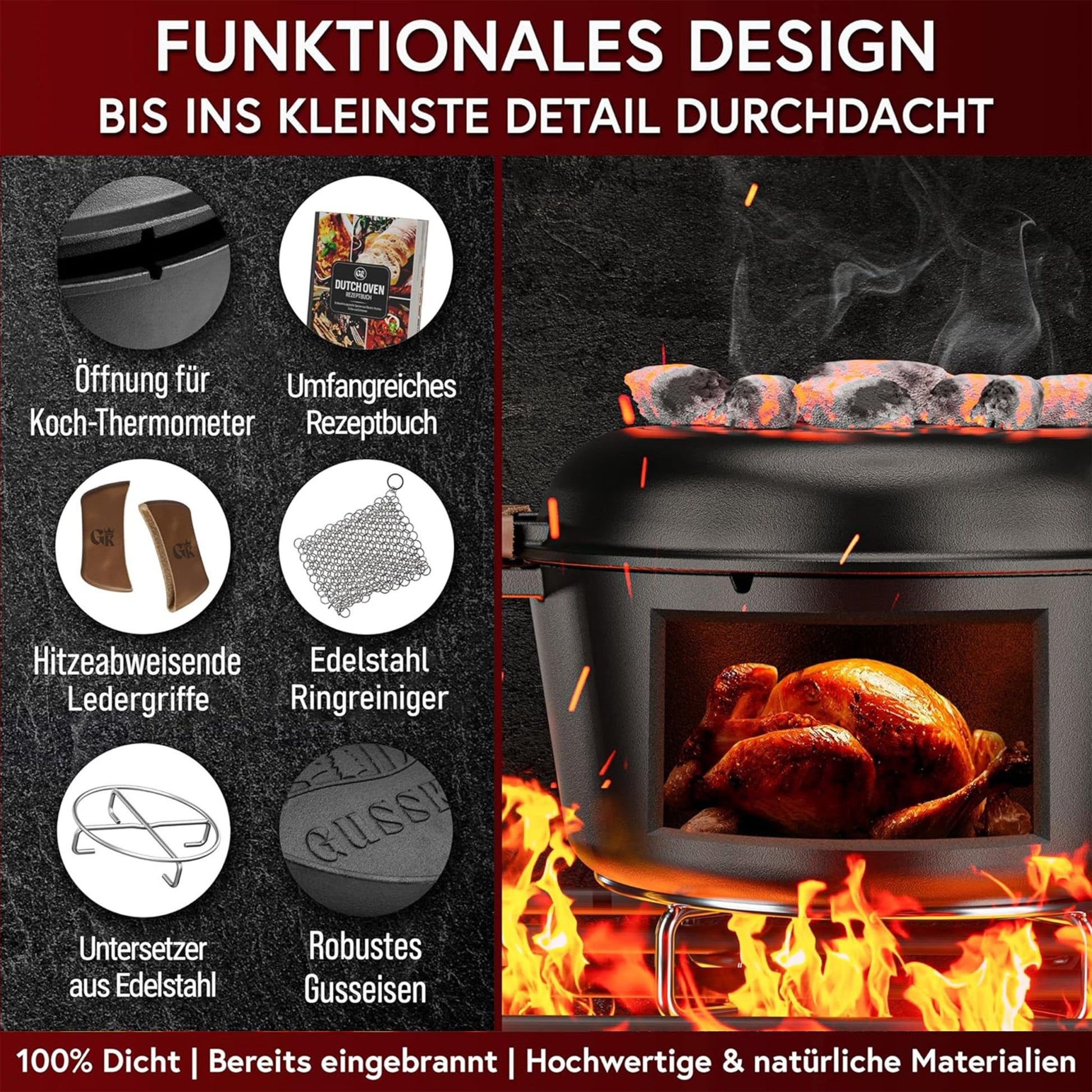 Dutch Oven 2in1Ohne PflegepasteGusskönig