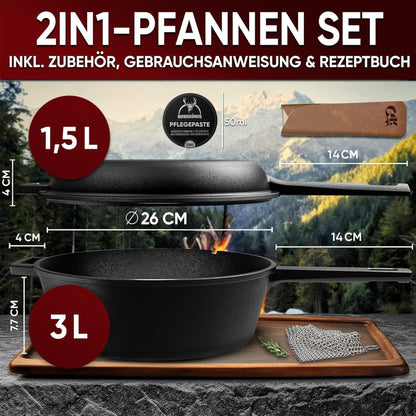 Dutch Oven 2in1Mit PflegepasteGusskönig