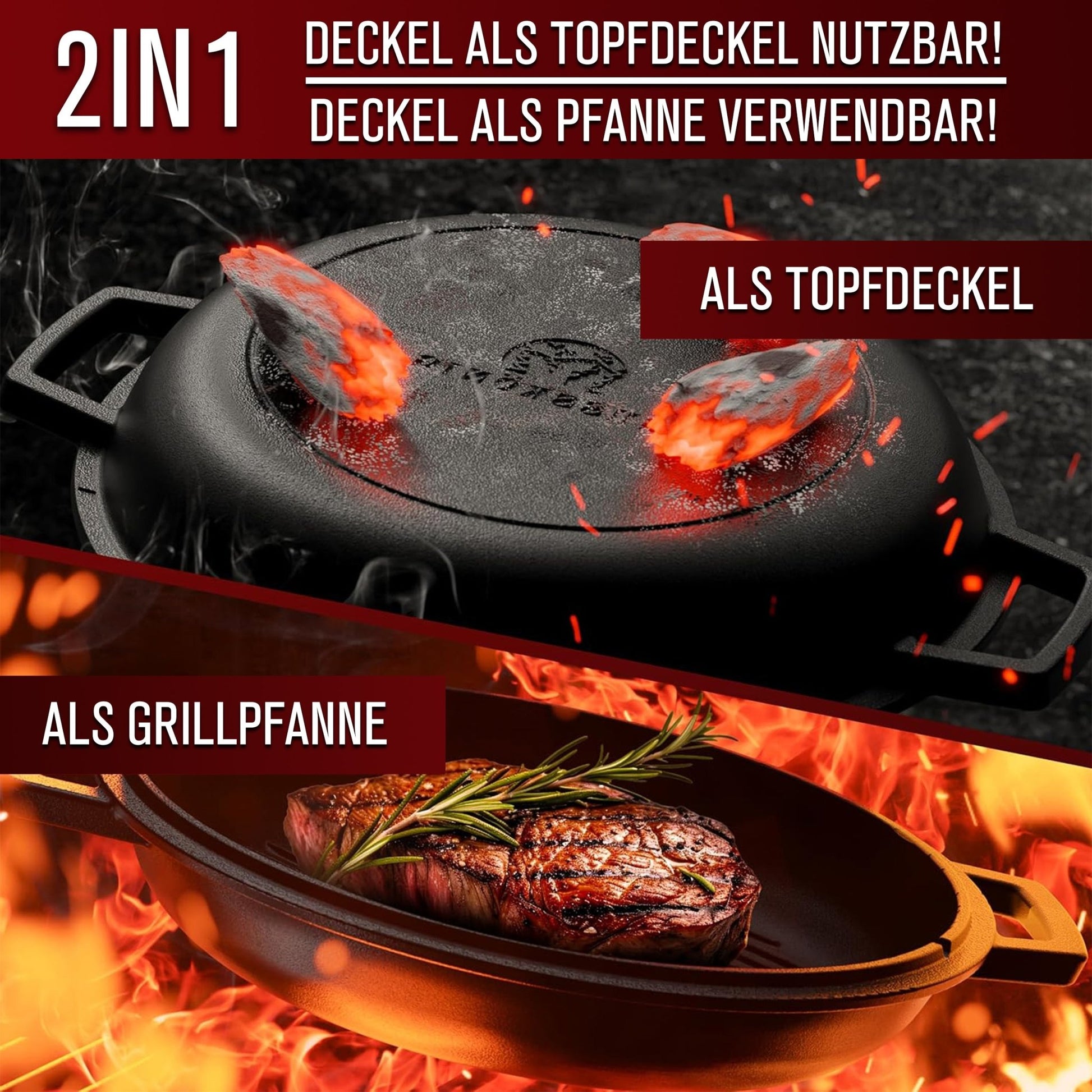 Dutch Oven 2in1Ohne PflegepasteGusskönig