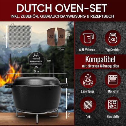 Dutch Oven 2in1Mit PflegepasteGusskönig