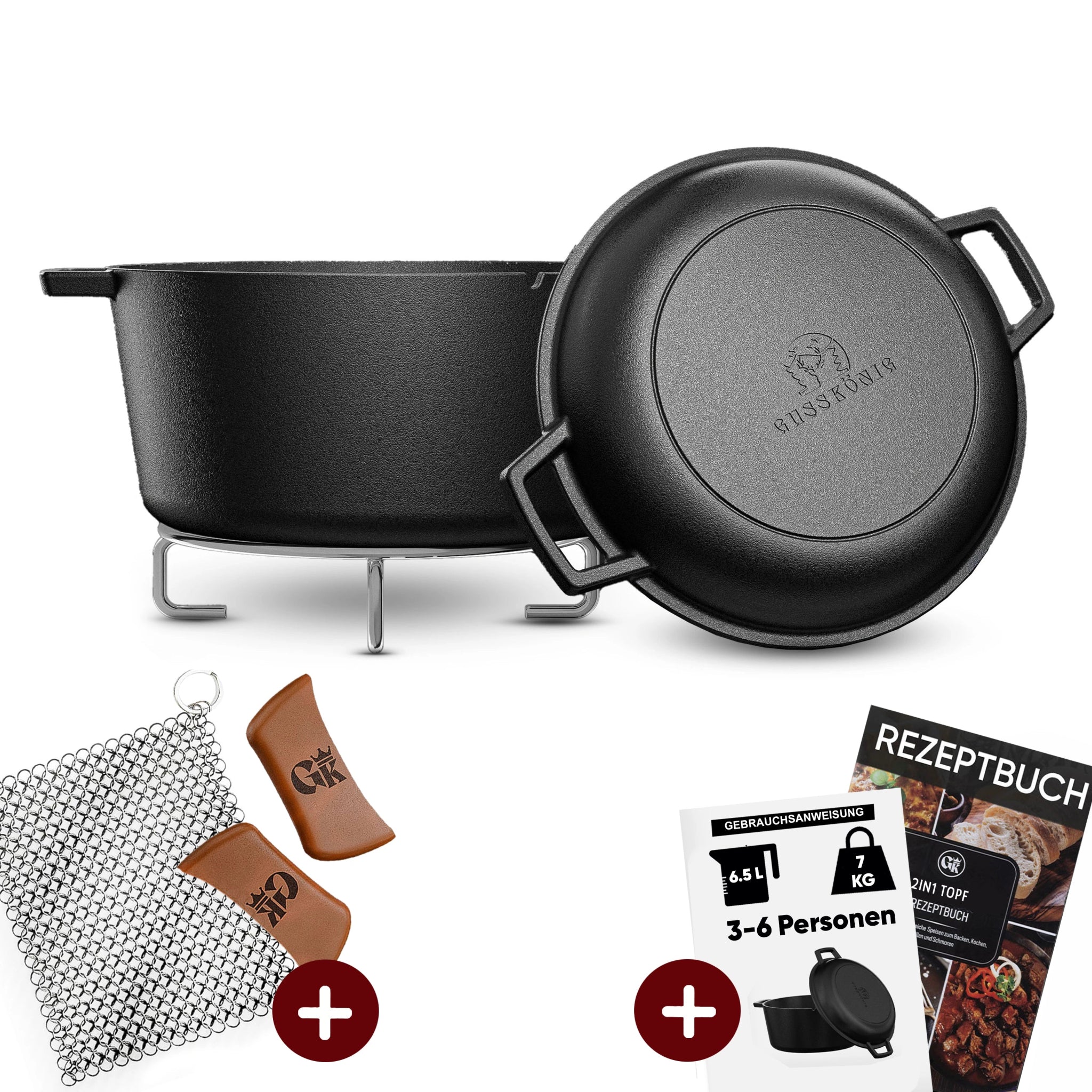 Dutch Oven 2in1Ohne PflegepasteGusskönig