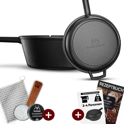 Dutch Oven 2in1Mit PflegepasteGusskönig