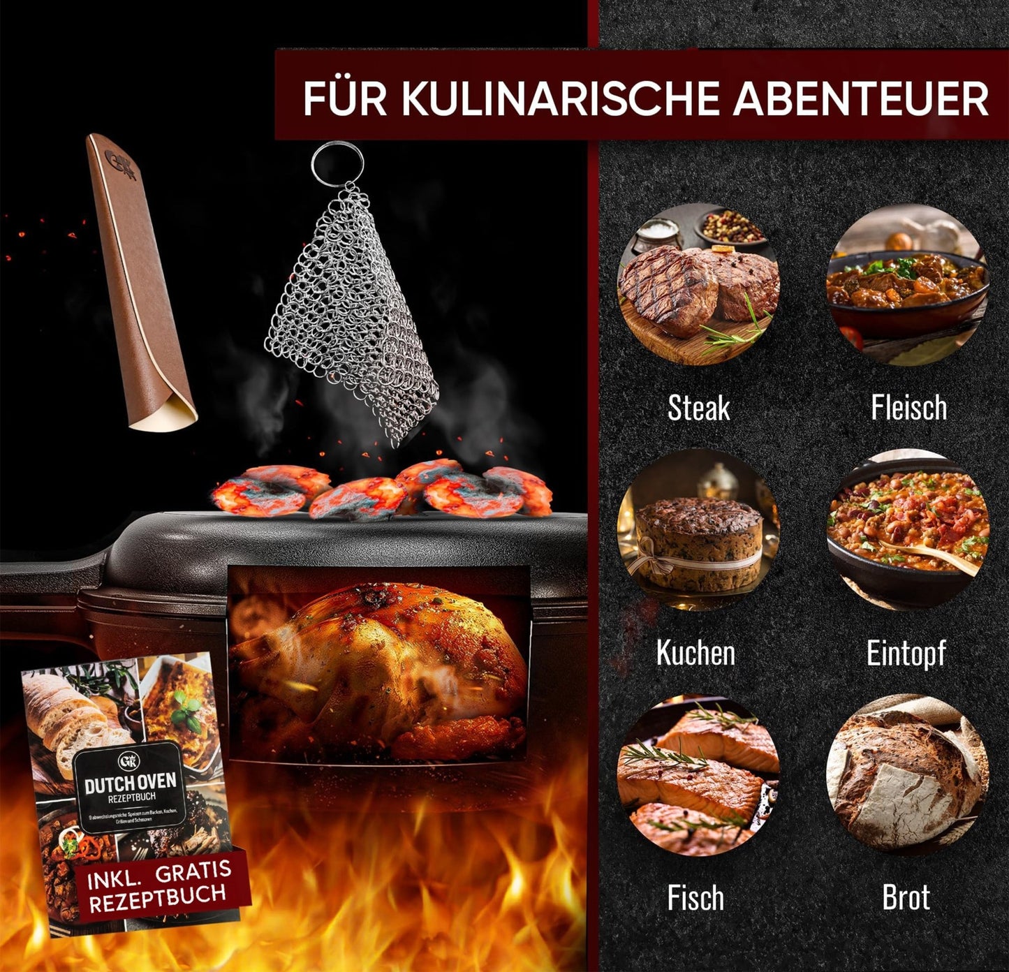 Dutch Oven 2in1Mit PflegepasteGusskönig