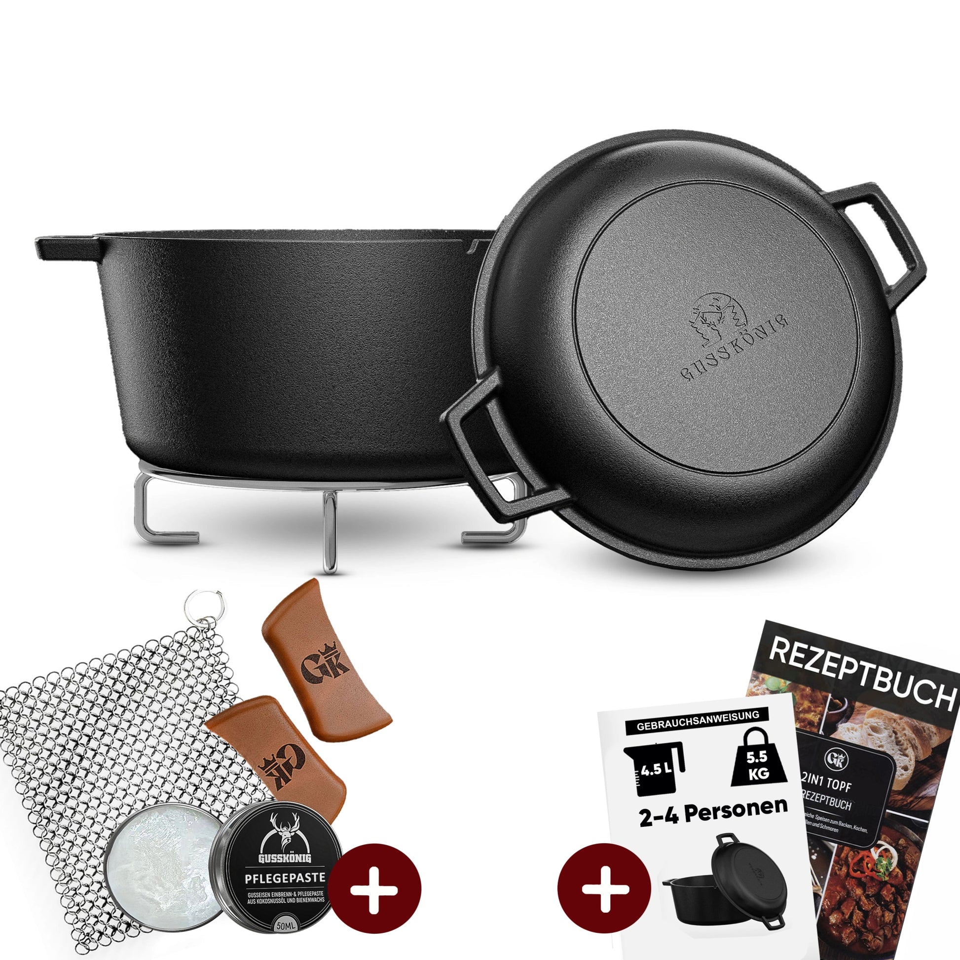 Dutch Oven 2in1Mit PflegepasteGusskönig