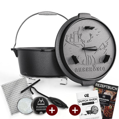 Dutch Oven KlassischOhne Füßen+PflegepasteGusskönig