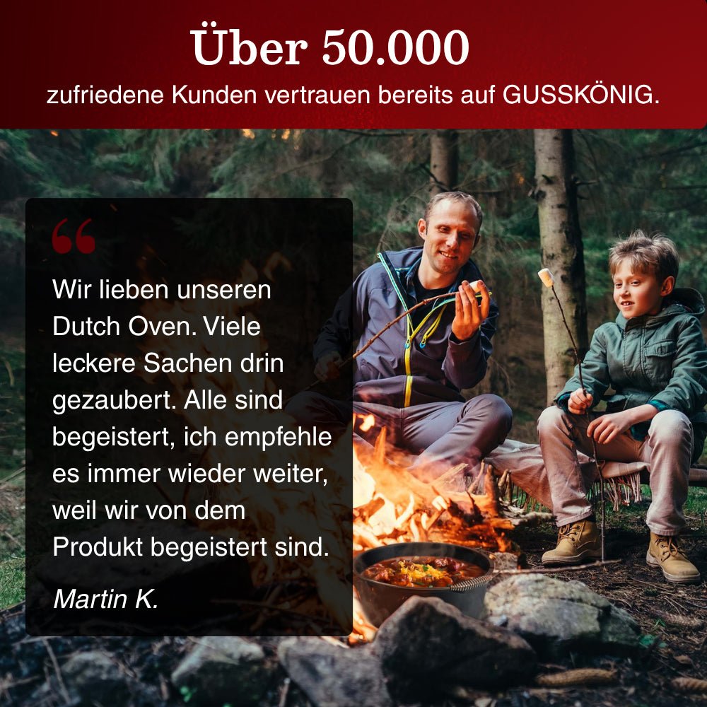 Dutch Oven KlassischMit Füßen+PflegepasteGusskönig