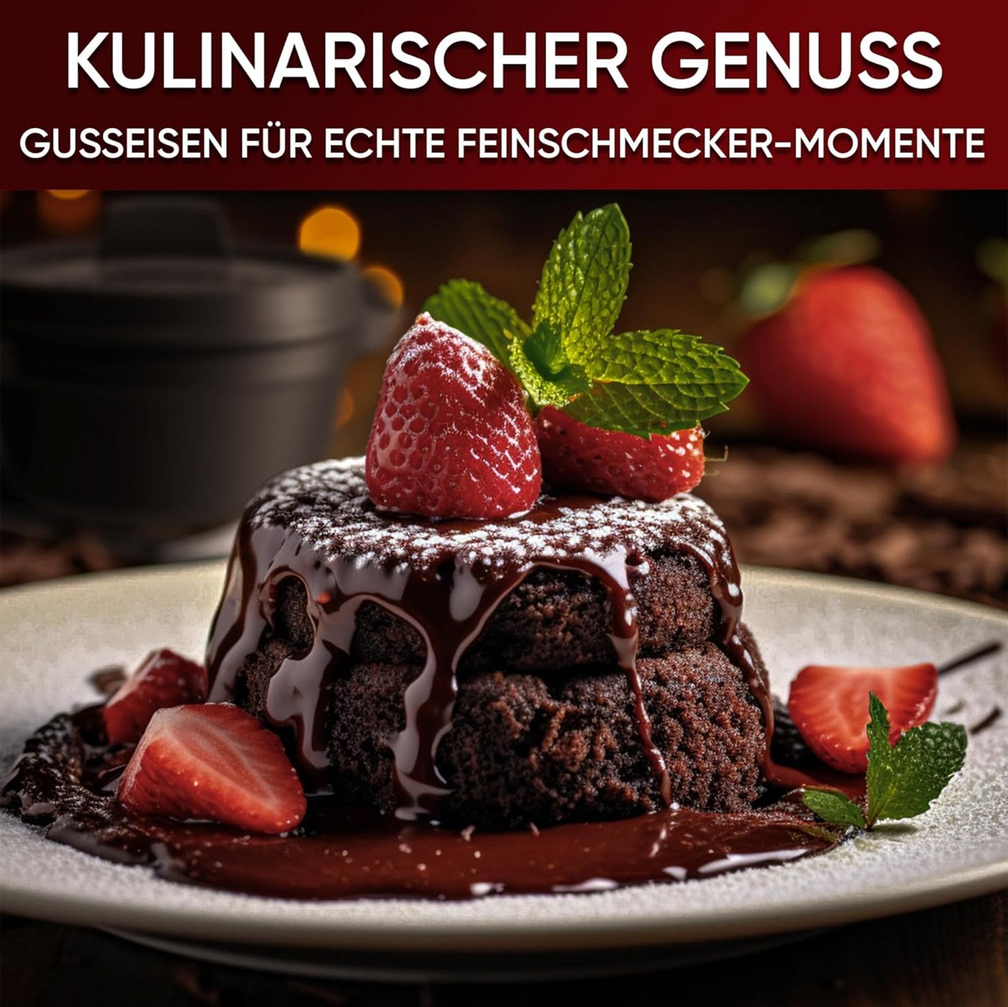 Dutch Oven Set Mini- 300ml Gusseisen Mini Topf mit DeckelOhne PflegepasteGusskönig