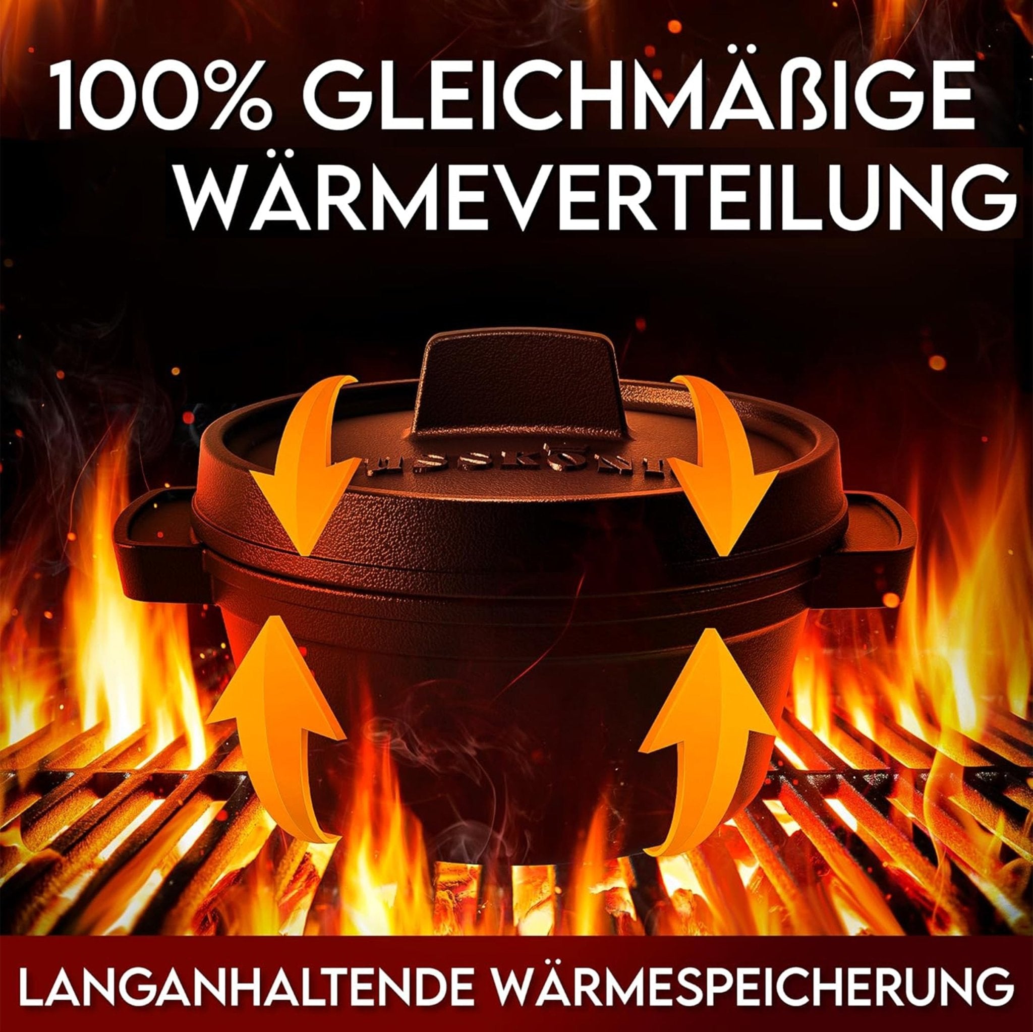 Dutch Oven Set Mini- 300ml Gusseisen Mini Topf mit DeckelMit PflegepasteGusskönig