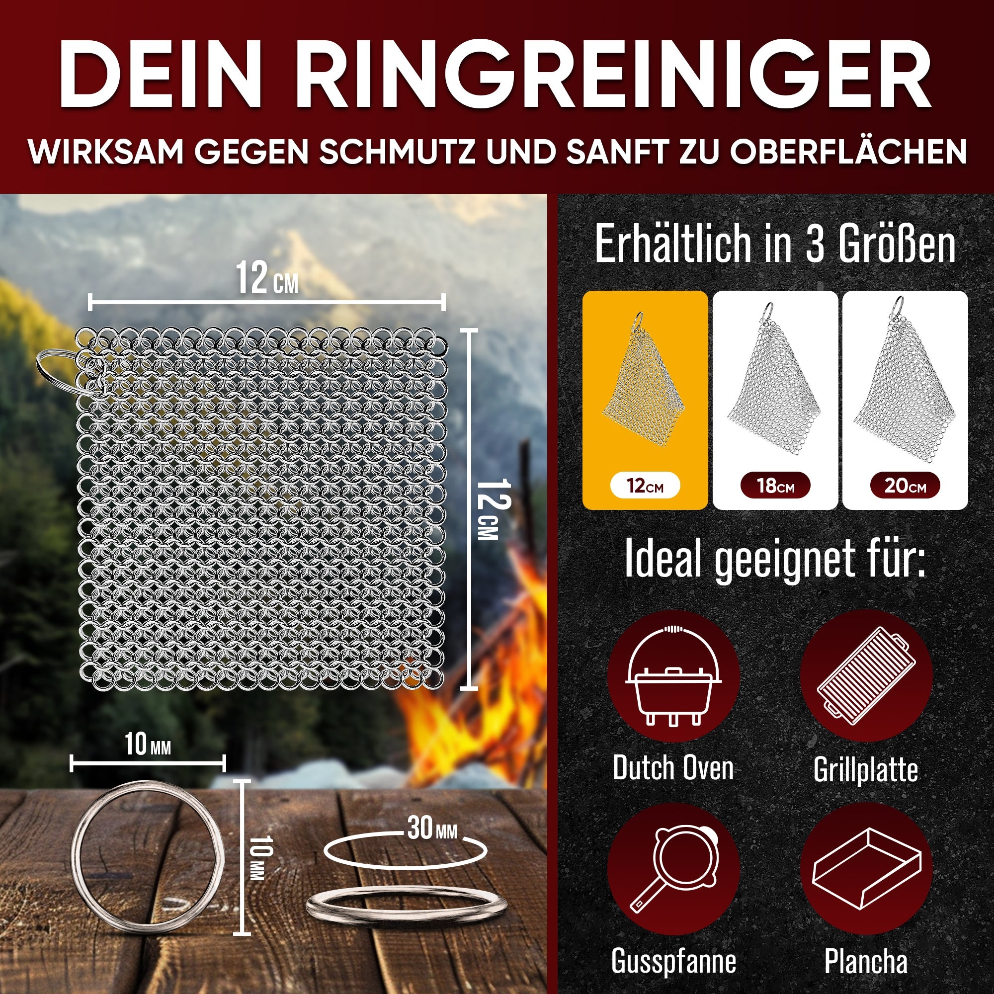 Edelstahl Ringreiniger für Gusseisen | Gusskönig