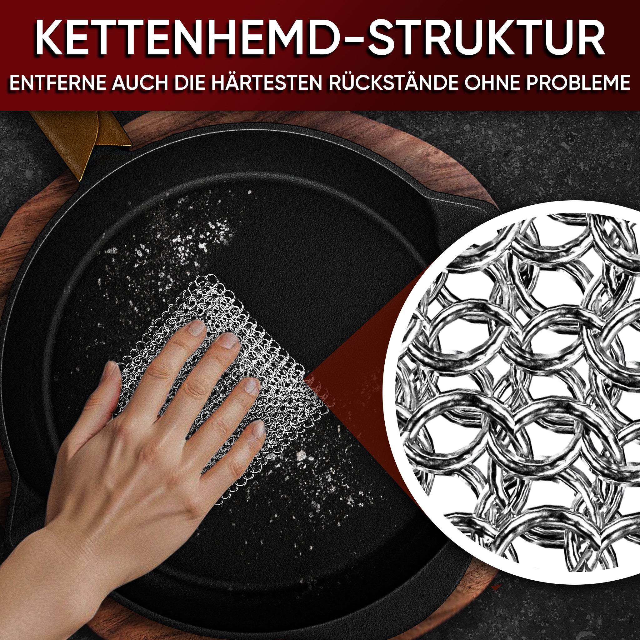 Edelstahl - Ringreiniger – schonend & effektiv für Gusseisen12 cmGusskönig