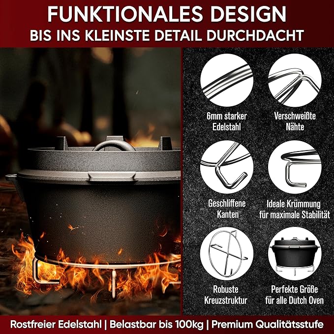 Edelstahl-Untersetzer – hitzebeständig für Dutch Oven--Gusskönig