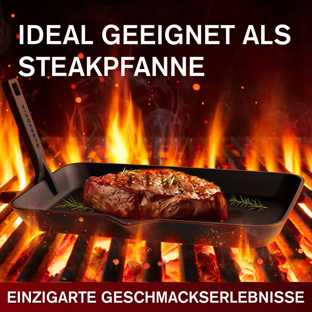Gusseisen-Fajita-Pfanne mit Servierbrett & Griff