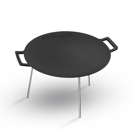 Gusseisen Grillplatte Ø42 cm mit 3 Edelstahlbeinen