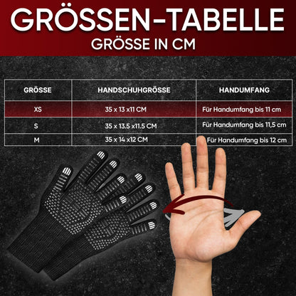 Grillhandschuhe hitzebeständig – Aramid, Indoor & OutdoorX - Small RotGusskönig