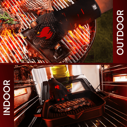 Grillhandschuhe hitzebeständig – Aramid, Indoor & OutdoorMediumGusskönig