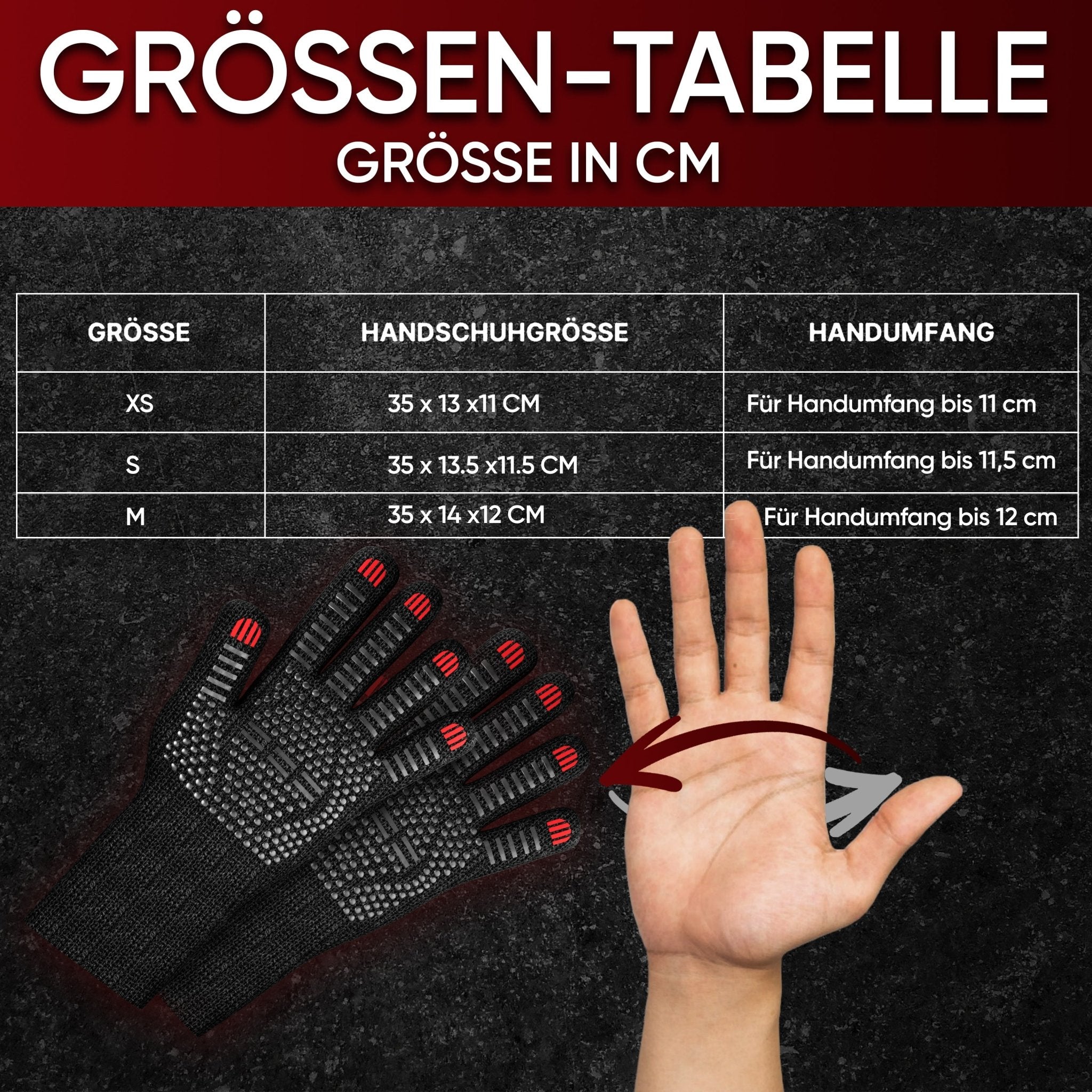 Grillhandschuhe hitzebeständig – Aramid, Indoor & OutdoorMediumGusskönig