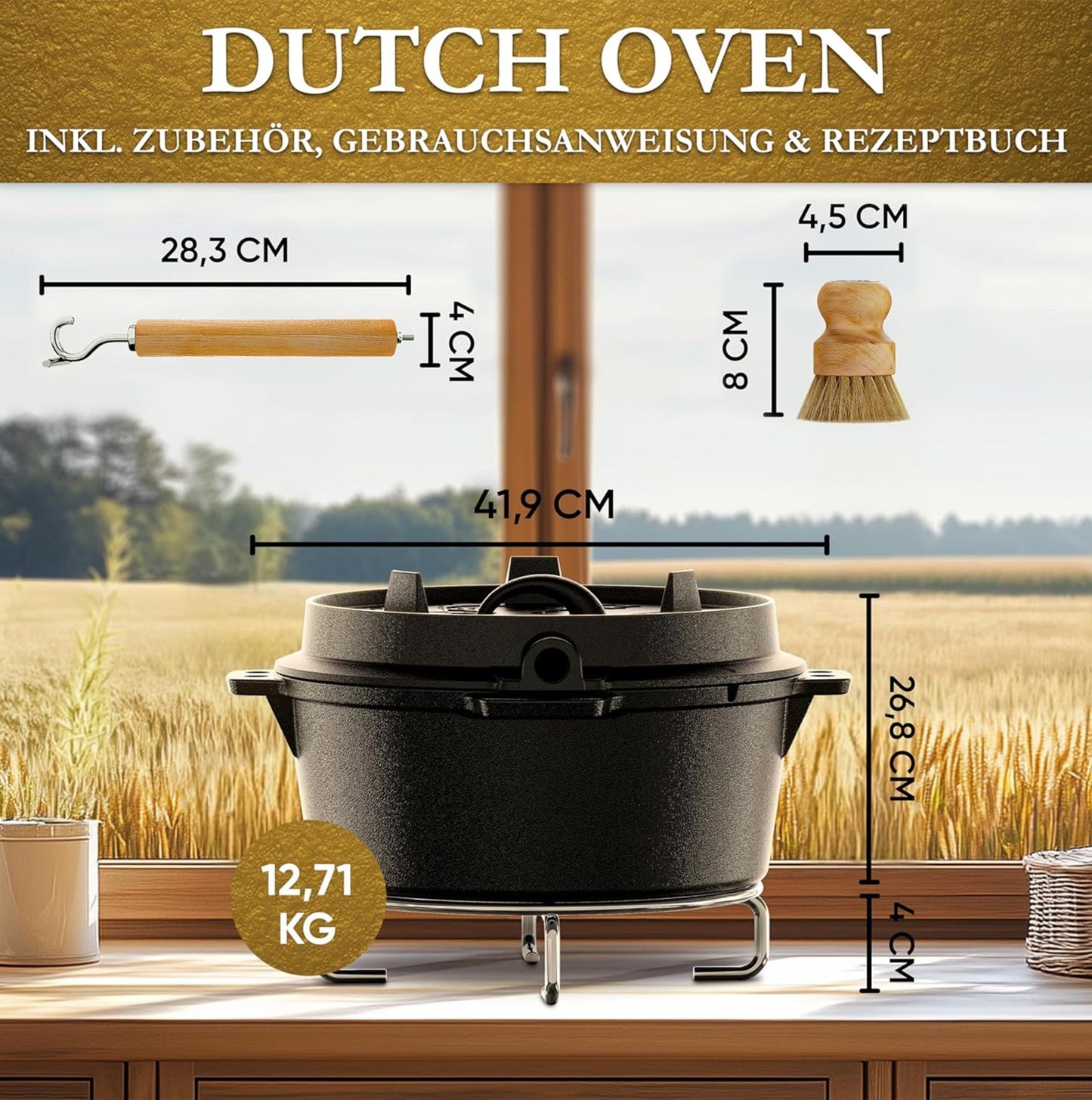 Gusseisen Brotbackform mit Deckel – inkl. ZubehörOhne GärkörbchenGusskönig