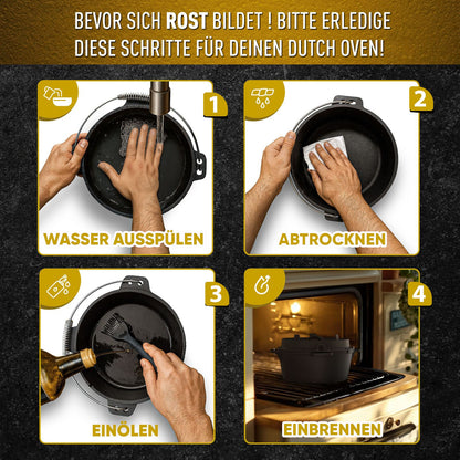 Gusseisen Brotbackform mit Deckel – inkl. ZubehörMit GärkörbchenGusskönig