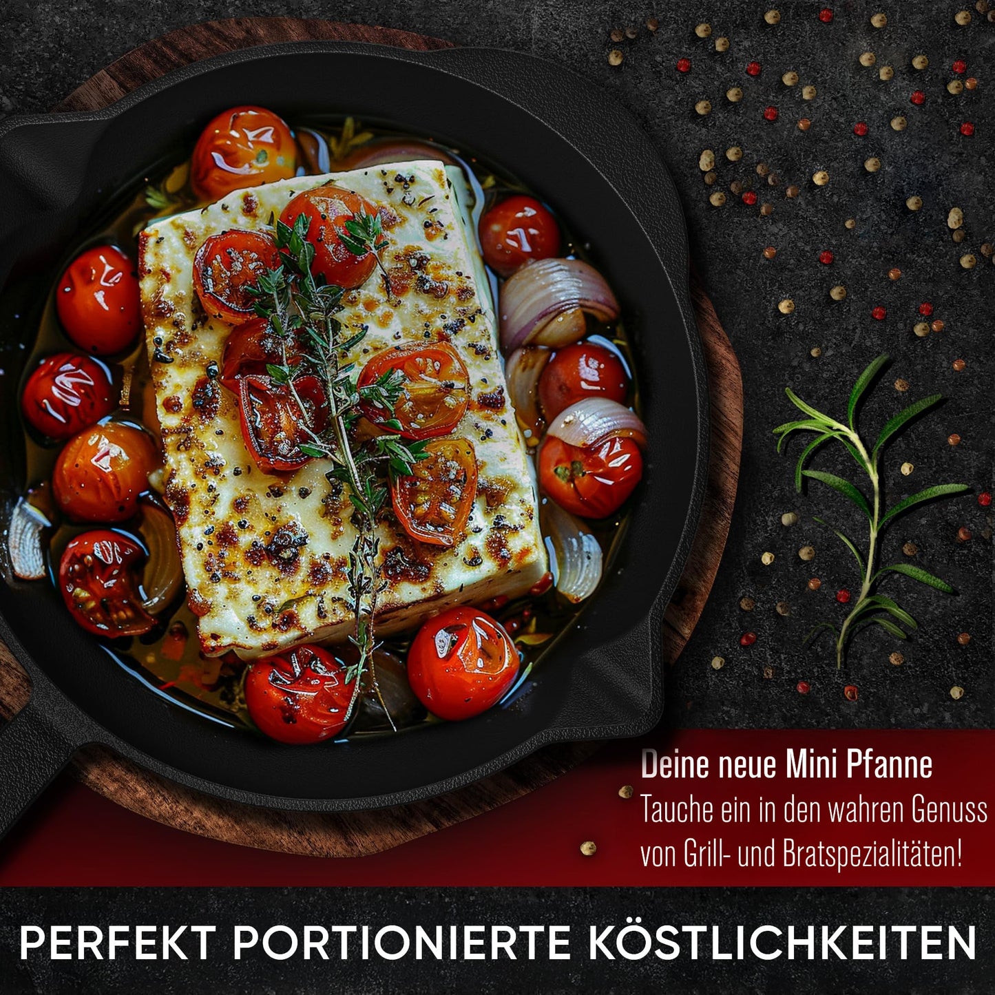 Gusseisen-Grillpfännchen 6er Set – Mini-PfannenMit PflegepasteGusskönig