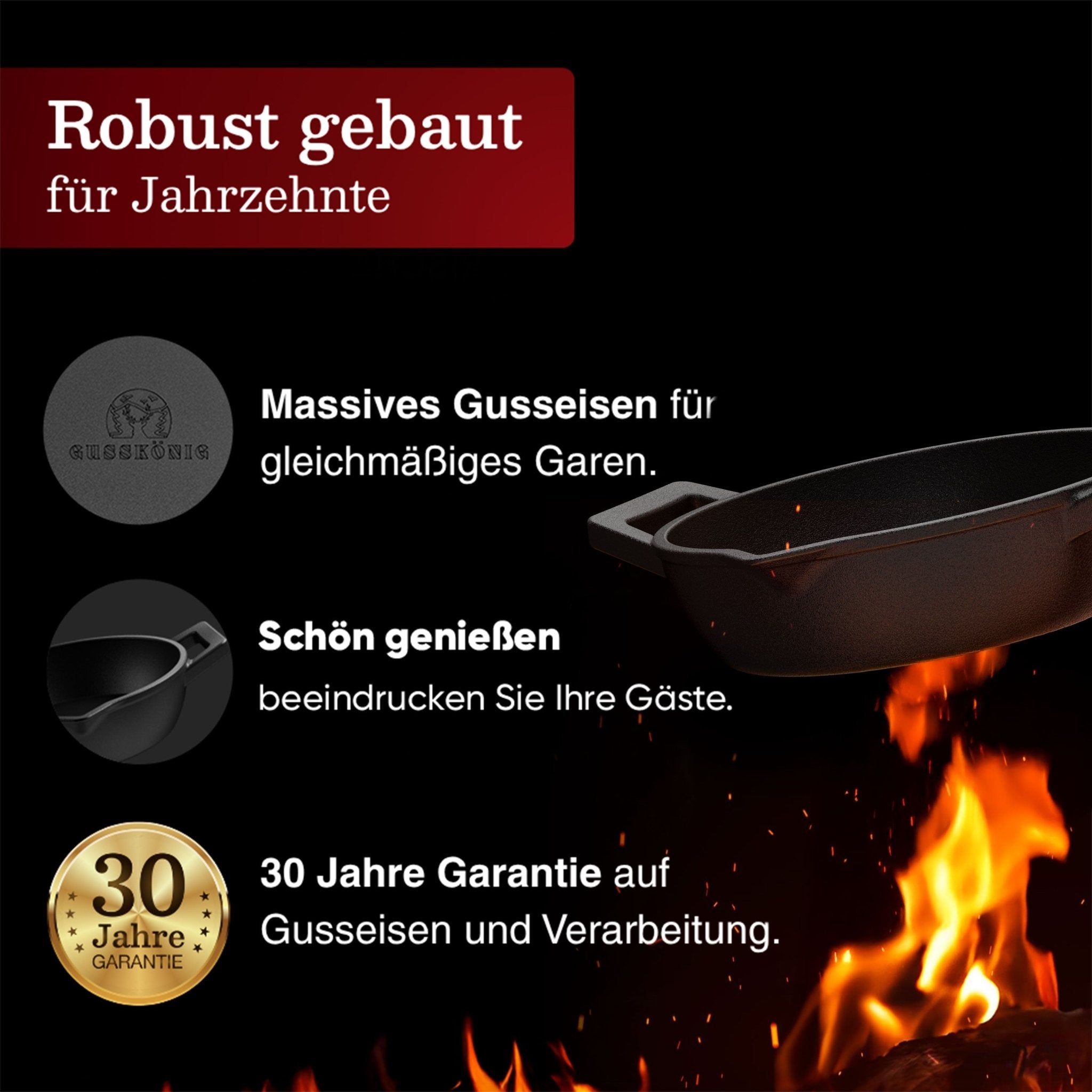 Gusseisen-Grillpfännchen – Kleine PfanneMit PflegepasteGusskönig