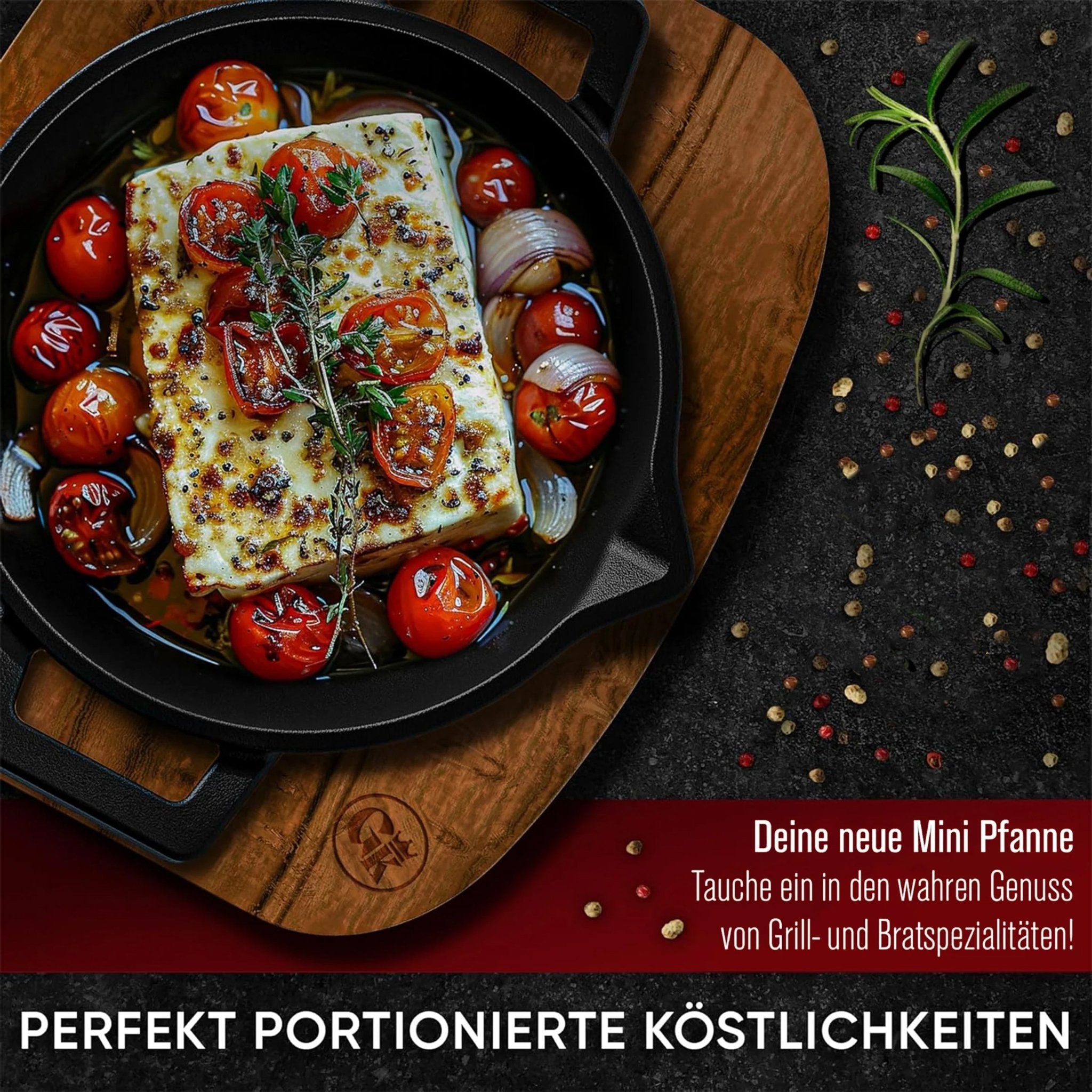 Gusseisen-Grillpfännchen – Kleine PfanneMit PflegepasteGusskönig