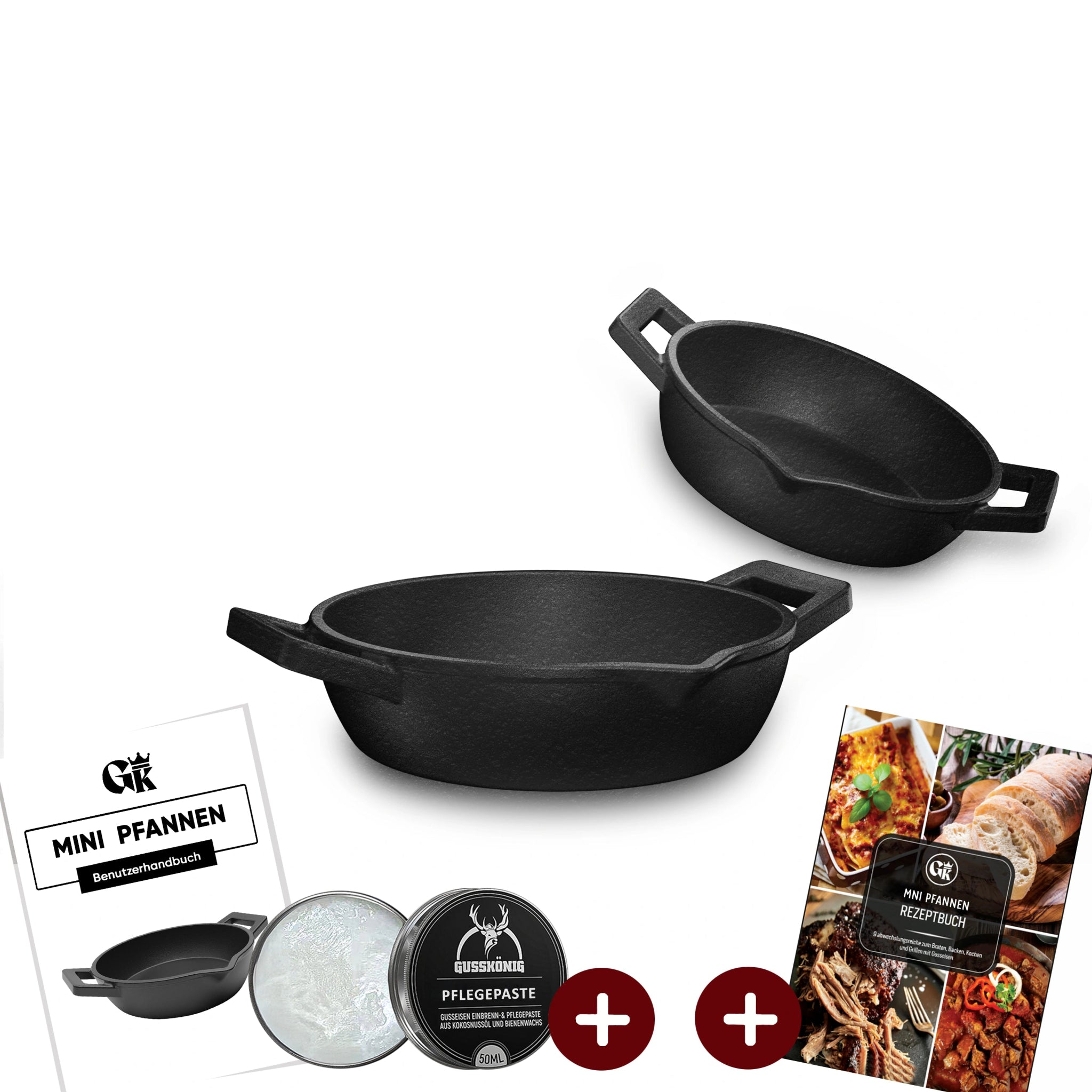 Gusseisen-Grillpfännchen – Kleine PfanneMit PflegepasteGusskönig