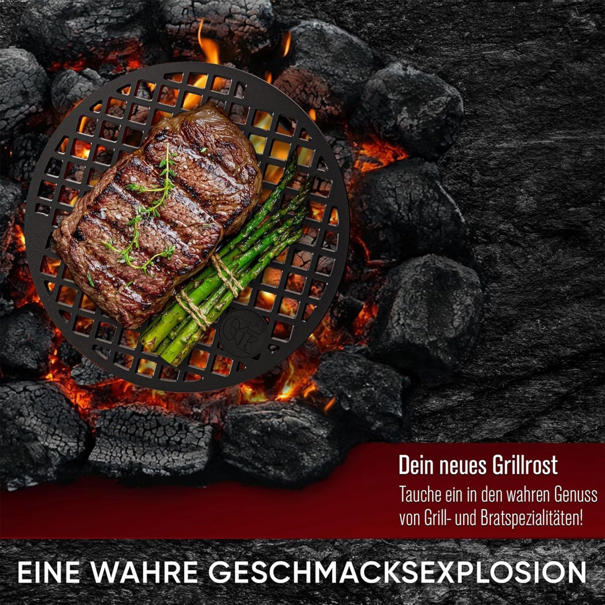 Gusseisen Grillrost Ø30 cm mit Beinen – DreibeinMit PflegepasteGusskönig