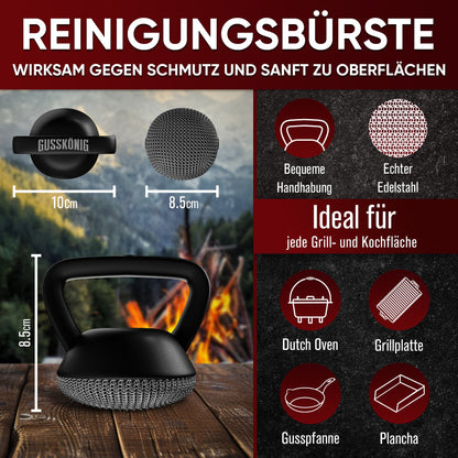 Gusseisen Ringreiniger mit Silikongriff – Patina - schonendGusskönig