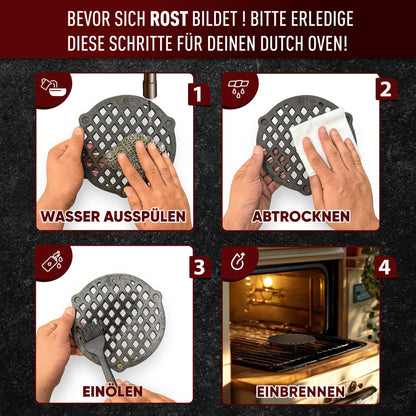 Gusseisen Stapelrost mit Beinen – Dreibein & Feuerrost