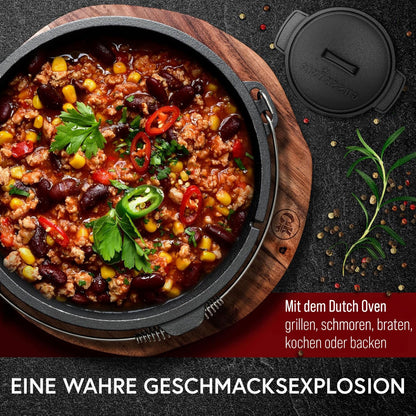 Gusseisen Topf - Set – Ideal zum Braten, Grillen & Schmoren10er SetGusskönig