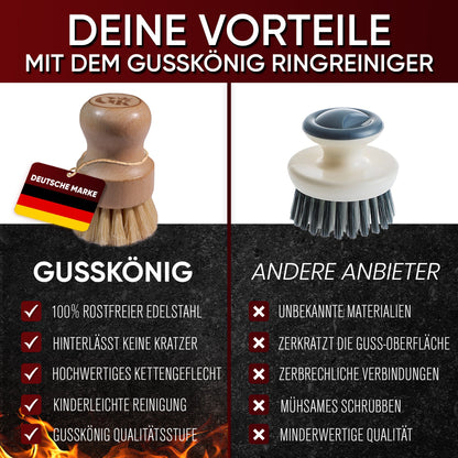 Holz-Spülbürste mit Sisal – schonend für Gusseisen--Gusskönig