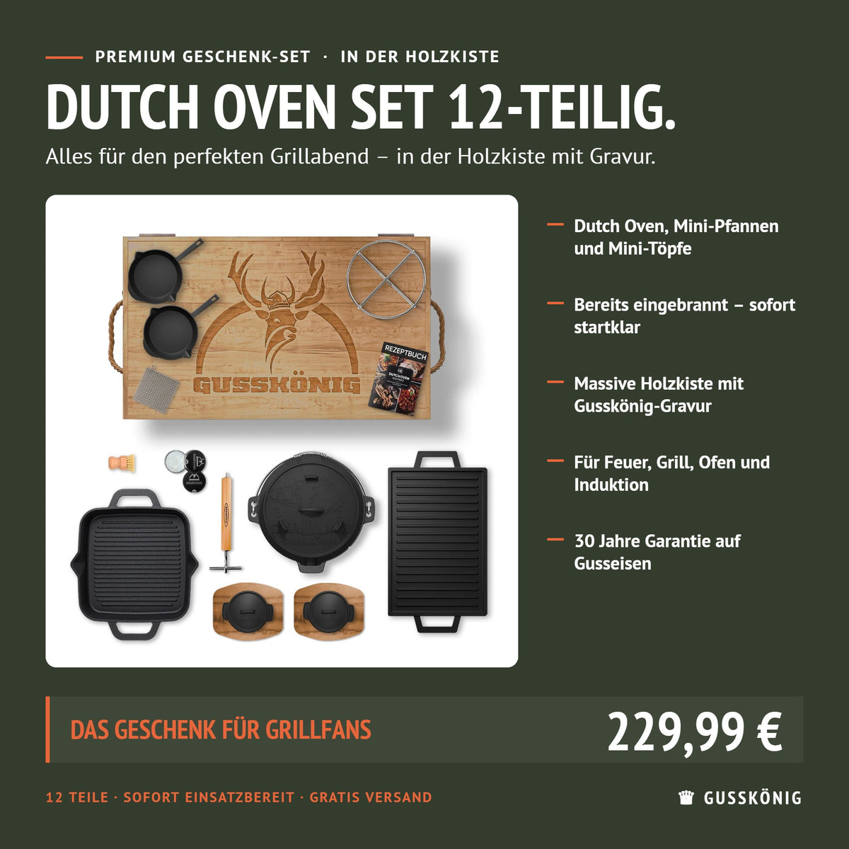 Gusskönig Holzkiste Set 12 Teile