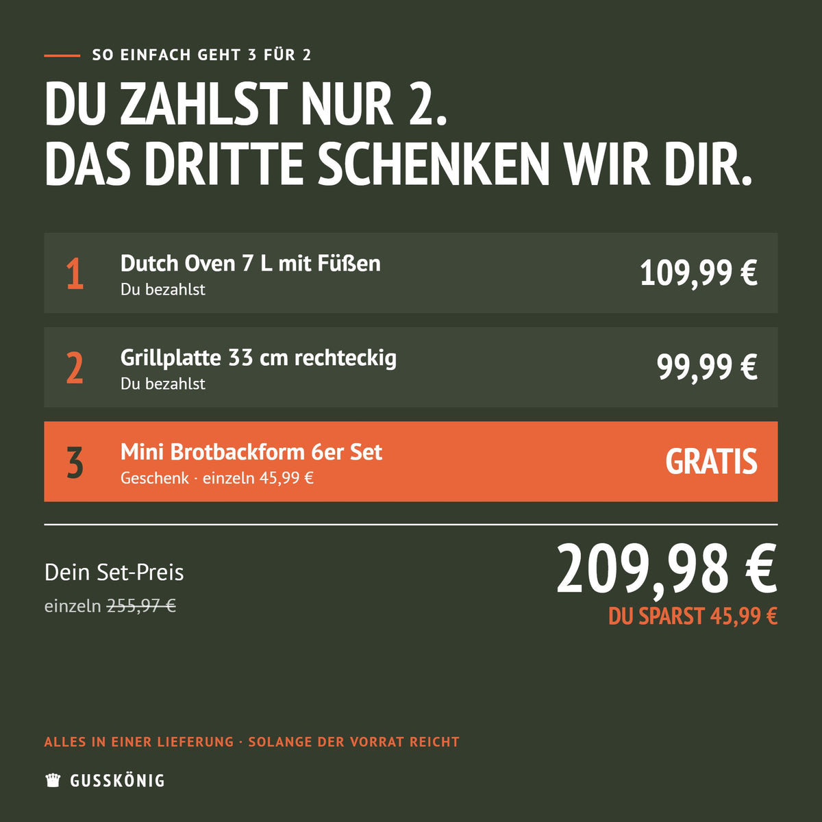 So einfach geht 3 für 2: Du zahlst nur 2 Produkte