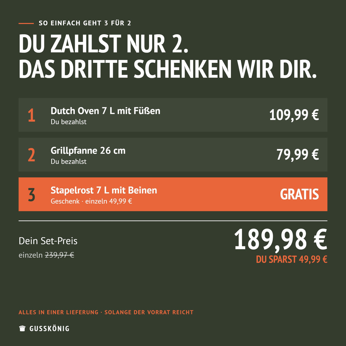 So einfach geht 3 für 2: Du zahlst nur 2 Produkte