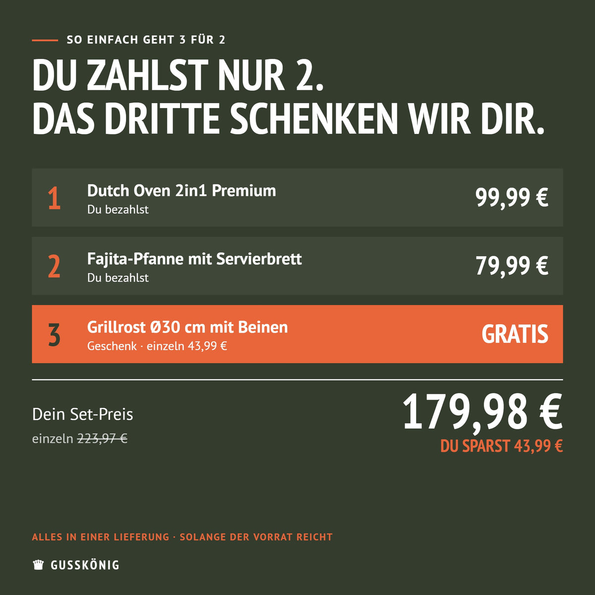 So einfach geht 3 für 2: Du zahlst nur 2 Produkte