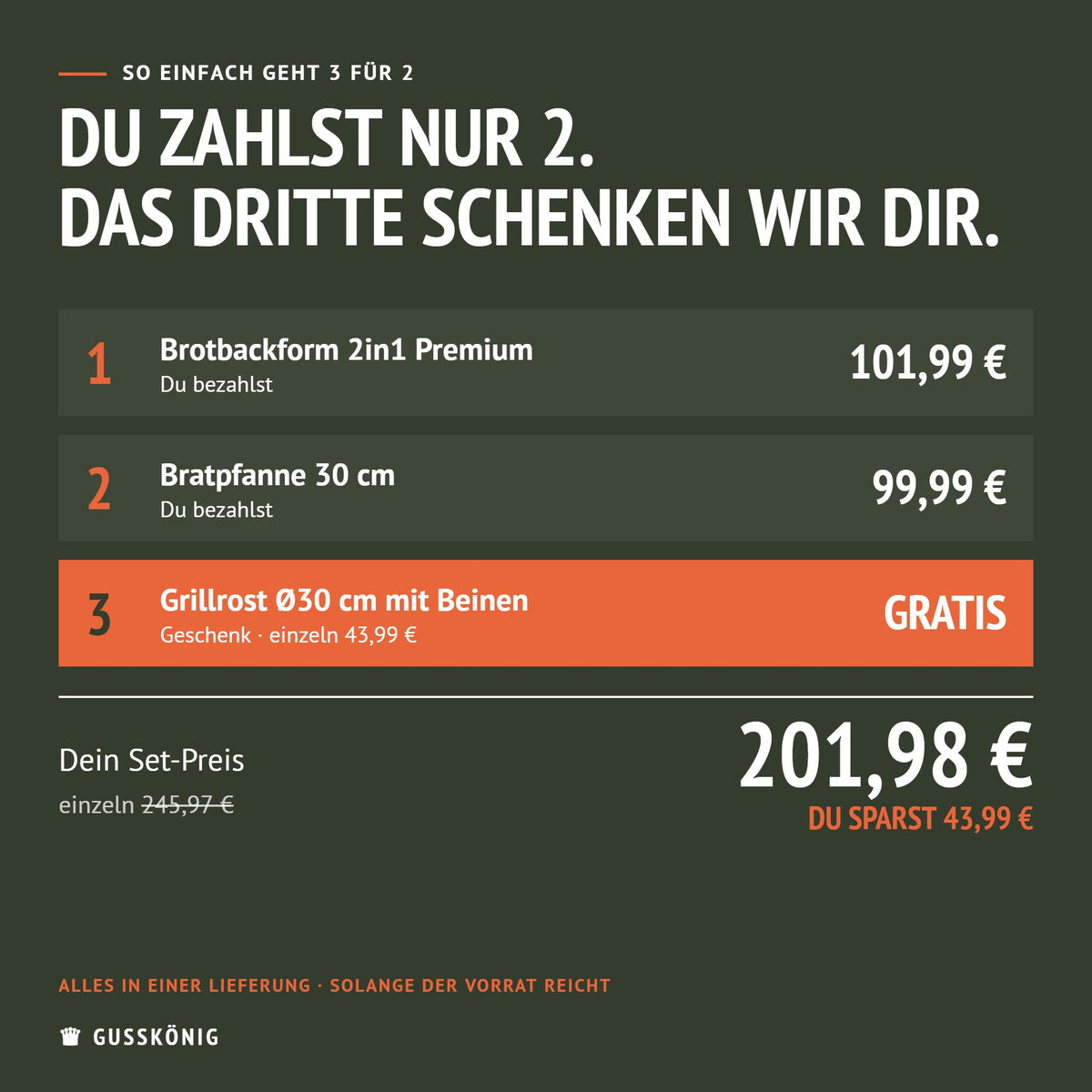 So einfach geht 3 für 2: Du zahlst nur 2 Produkte