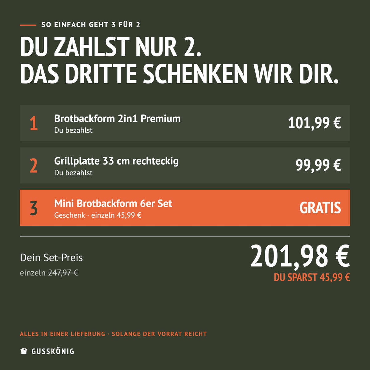 So einfach geht 3 für 2: Du zahlst nur 2 Produkte