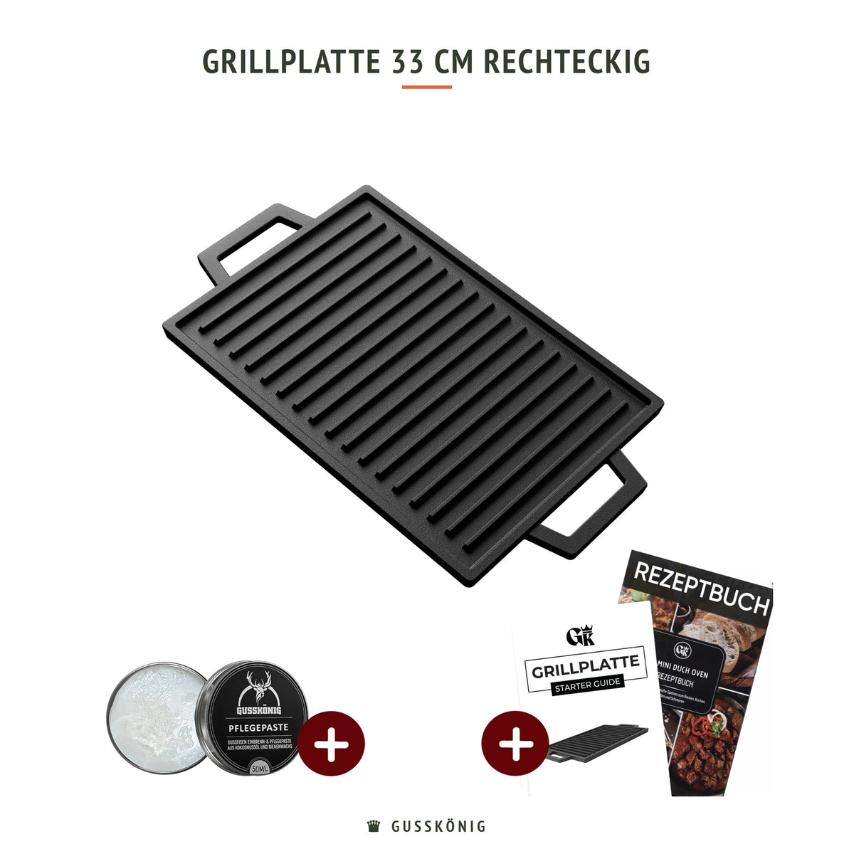 Gusskönig Grillplatte 33 cm rechteckig