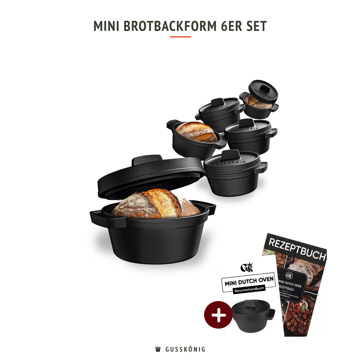 Gusskönig Mini Brotbackform 6er Set