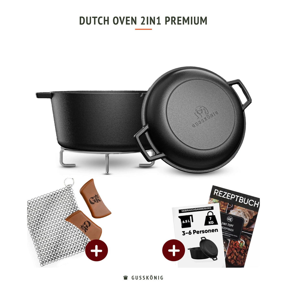 Gusskönig Dutch Oven 2in1 Premium