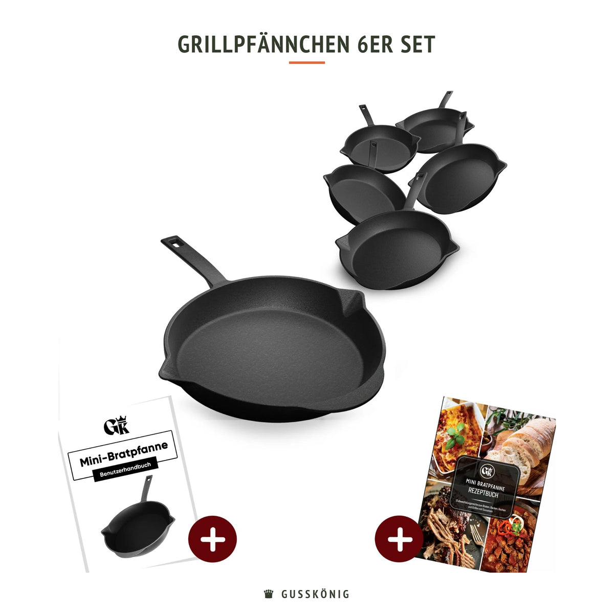 Gusskönig Grillpfännchen 6er Set