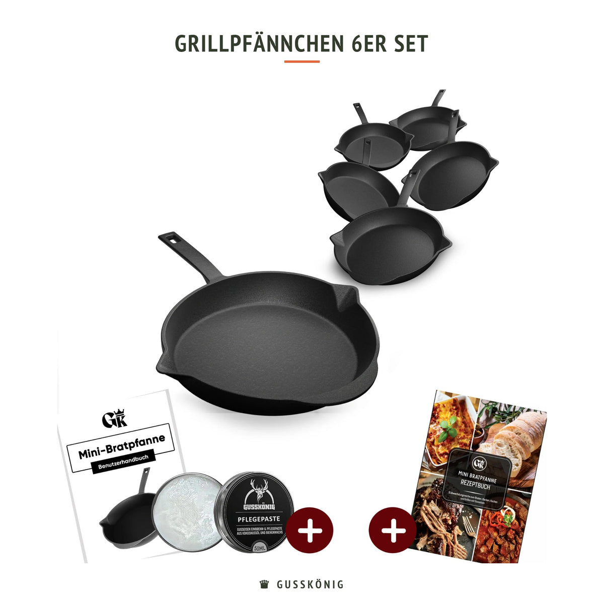 Gusskönig Grillpfännchen 6er Set
